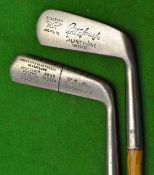 2x interesting patent putters to incl Brodclair long shallow face blade putter with round ribbed