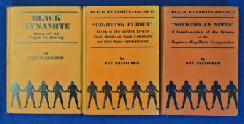 3x Scarce Boxing Books by Nat Fleischer from the Black Dynamite Series of 5 – to incl Vol. I