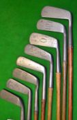 8x Assorted metal head putters including a very bent neck "Accurate" model by Anderson St Andrews,