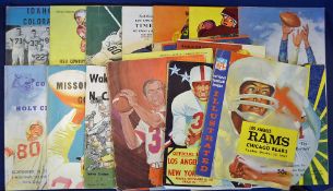 19x American Football Programmes from 1950s to incl 3x National Football League Los Angeles Rams v