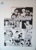 Original Hand Drawn Pop Star Paul Young Story Board Artwork: Original Pen & Ink by Steve McGarry