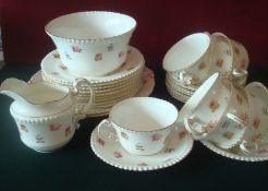 Victorian Aynsley Tea Set: Having Pansy’s Roses design set consists of 2 Sandwich Plates, 9 Side