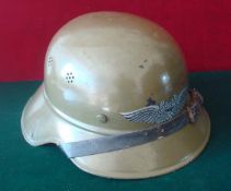 WW2 German Luftschutz Helmet: This is a Green example with Reproduction transfer to front and