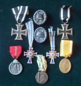 Selection of German Medals and Badges: To include WW1 Iron Cross, Wound Badges, Mothers Cross