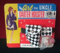 Lonestar “The Girl from Uncle” - Garter Holster: Finished in black and white with blue gun - overall