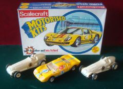 Scarce Scalextric Ford GT40 Kit: Yellow example having been made by Scalecraft Motorised Kits, no