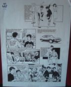Original Hand Drawn Pop Group Wham Story Board Artwork: Original Pen & Ink with by Unknown Artist