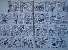 Original Artwork Cannon and Ball featuring in The Look-in Comic: Double page spread from issue