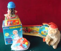 Clockwork Mechanical Toys: To include Monkey with Cymbals, Merry Go-Round Boxed together with a