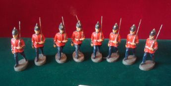 Elastolin Guardsmen Soldiers: German made composite soldiers to consist of 8 Red tunic guardsmen