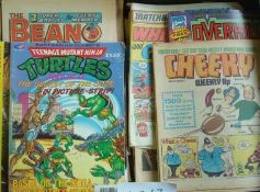 Mixed Selection of Comics: To include Buster, Warlord, Real Ghostbusters, Overkill, Whizzer and