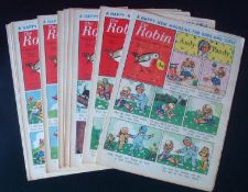 1953 The Robin Comic: Companion to Eagle and Girl comic featuring Andy Pandy, Richard Lion, Flower