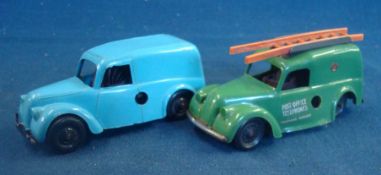 Triang Minic clockwork Vans: Two examples of the Austin van one been the Post Office Van in Green