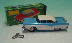 Schuco - Micro-Racer 1045 - Ford Custom 300: Light Blue body and roof - cream upper body - green