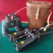 Two Pairs of WW2 Royal Navy Binoculars: To consist of Barr & Stroud A.P. No 1900A Serial no 66131 in