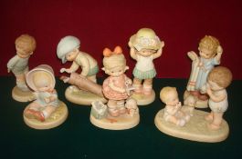 Selection of Lucy Attwell Figurines: To include seven examples from Memories of Yesterday