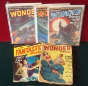 Five 1940s/50s American Pulps: To include Fantastic Novels, Wonder Stories (5)