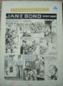 Original Hand Drawn Jane Bond Secret Agent Story Board Artwork: Original Pen & Ink by Mike