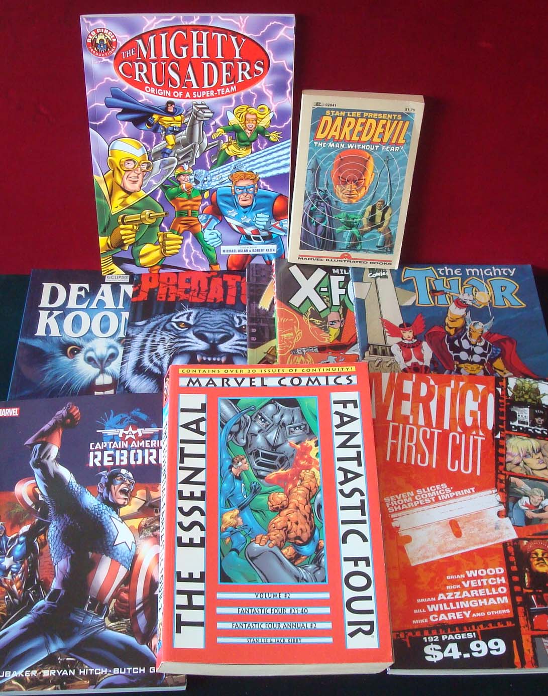 Graphic Comic Novels: To consist of Captain America Reborn, The Mighty Thor, X-Force, Fear Agent,