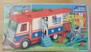 Ideal Evil Knievel Scramble Van: Great Boxed example having Trailer, Tools, Workbench appears