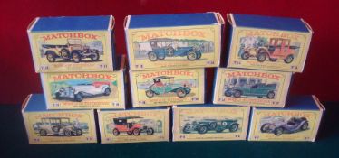 Selection of Matchbox Models of Yesteryear Car: To consist of the Numbers Y1, Y3, Y5, 7, Y10, Y11,