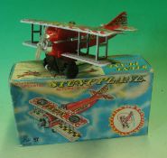 Tin Plate/Plastic Stunt Plane: Made by J.T.A. ST Japan with Battery Operated Automatic Action in