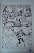 Original Hand Drawn Removal Man vs Motormouth Story Board Artwork: Original Pen & Ink from No 1