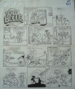 Original Hand Drawn Buster Comic Story Board Artwork: Original Pen & Ink by Tom Patterson is a