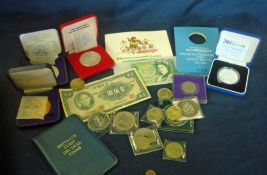 Mixed Selection of Coins: To include 2000 Silver Proof £5 Coin, Modern Crowns and £2 Coins plus