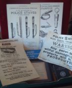 Selection of Police Related Items: To include West Riding Warning poster 38 x 30cm, Surrey Police