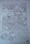 Original Hand Drawn Rugrats Cloud 9 Story Board Artwork: Original Pen & Ink By Dave King and