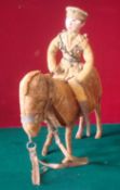 Edith Reynolds Soft Leather WW1 Soldier on Horseback: Military soldier figure, the horse marked to