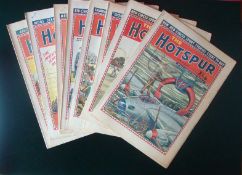 Nine 1946 Hotspur Weekly Comics: To include Number 536 23rd February 1946 to No 544 15th June 1946