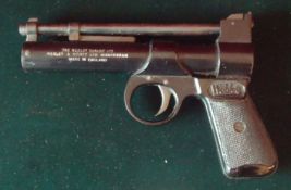 177 Webley Junior Air Pistol: Having black plastic handles serial number 532 with strong spring