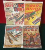Five 1930s American Flying Pulps: To include Sky Fighters, War Birds (January), War Aces, Dare Devil