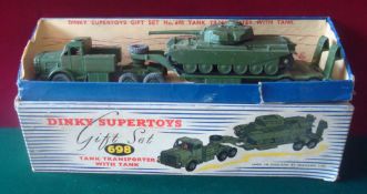 Dinky No.698 Military Gift Set: Comprising of Mighty Antar Low Loader - green, Supertoy hubs -