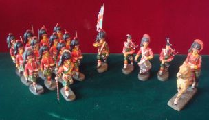 Elastolin Highlander Soldiers: German made composite soldiers to consist of 12 O/Rs, Drummer, 2