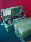 Pair of British Army Issue Field Telephones: Housed in Green Plastic Cases circa 1980s (2)