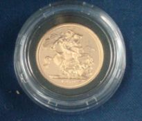 1979 Proof Gold Sovereign Coin: Having George and the Dragon to front Weighs 7.988 grams and