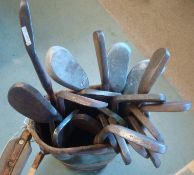 Selection of Vintage Hickory Shafted Golf Clubs: To consist of all Irons Maxwell, Argyle, W