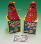 Dapol Mysterious Bump N Go Daleks: Two examples Red and Gold one with Certificate but missing the