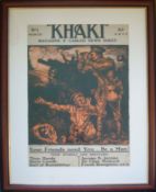 Original WW1 Poster: Khaki Magazine & Cabled News Sheet. Your Friends Need You. Be A Man (A scene at