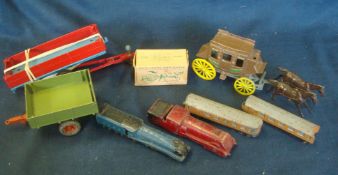 Small Selection of Diecast Toys: To consist of Lone Star Trains, Britains Farming Trailer,