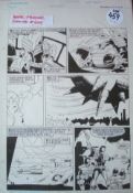 Original Hand Drawn 2000AD Judge Dread Story Board Artwork: Original Pen & Ink from issue 609 by
