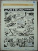 Original Hand Drawn Jane Bond Secret Agent Story Board Artwork: Original Pen & Ink by Mike