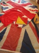 Early Union Jack Flags: All made from separate sections 4ft x 9ft some damage together with a