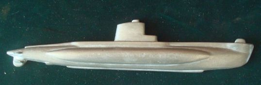 Metal Casting of a German U-Boat: Basic detailed model of a U-Boat having a flat back (vendor states