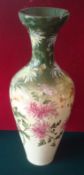 Pair of Fine Large Victorian Art Pottery Vase With Impasto Hand-Painted Floral Decoration: