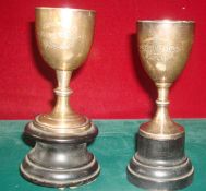 Pair of Hallmarked Silver Scout related Attendance Cups: To Scout Troop Seighford to brothers F Hill