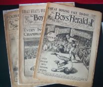 Three Early Boys Herald Weekly Papers: To include 8th May 1009, 12th February 1910, 27th November